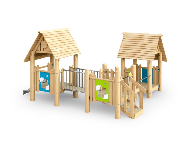 с мостиком и горкой