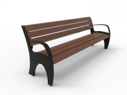 Скамья "Волна" со спинкой