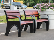 Скамья "Волна" со спинкой