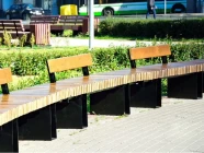 Скамья "Дуга радиусная" со спинкой